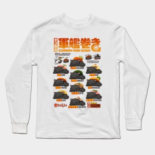 Cat Sushi Gunkan Sushi Menu Long Sleeve T-Shirt